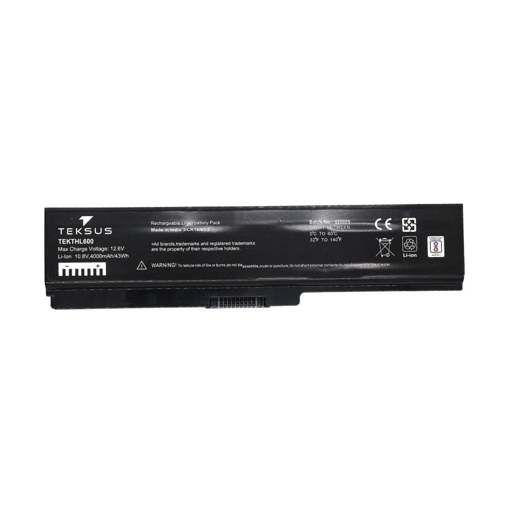 Teksus Laptop Battery Compatible For Toshiba L600 | PA3817U 6C view 2